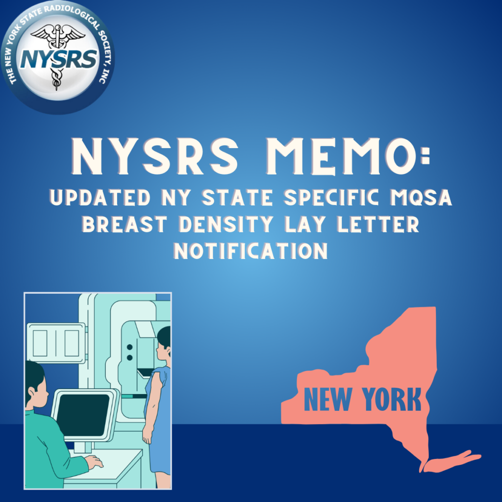 Updated NY State Specific MQSA Breast Density Lay Letter Notification